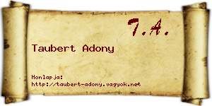 Taubert Adony névjegykártya